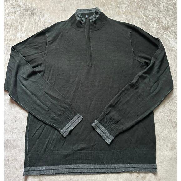 Armani Collezioni Sweater Mens Small S dark green Pullover Knit Lightweight wool - Picture 2 of 16